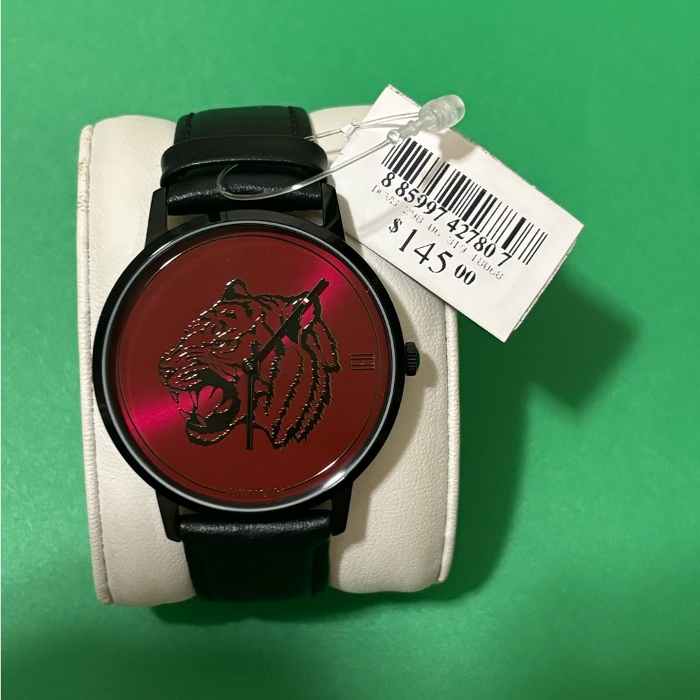 Black and Red Tiger Design Watch